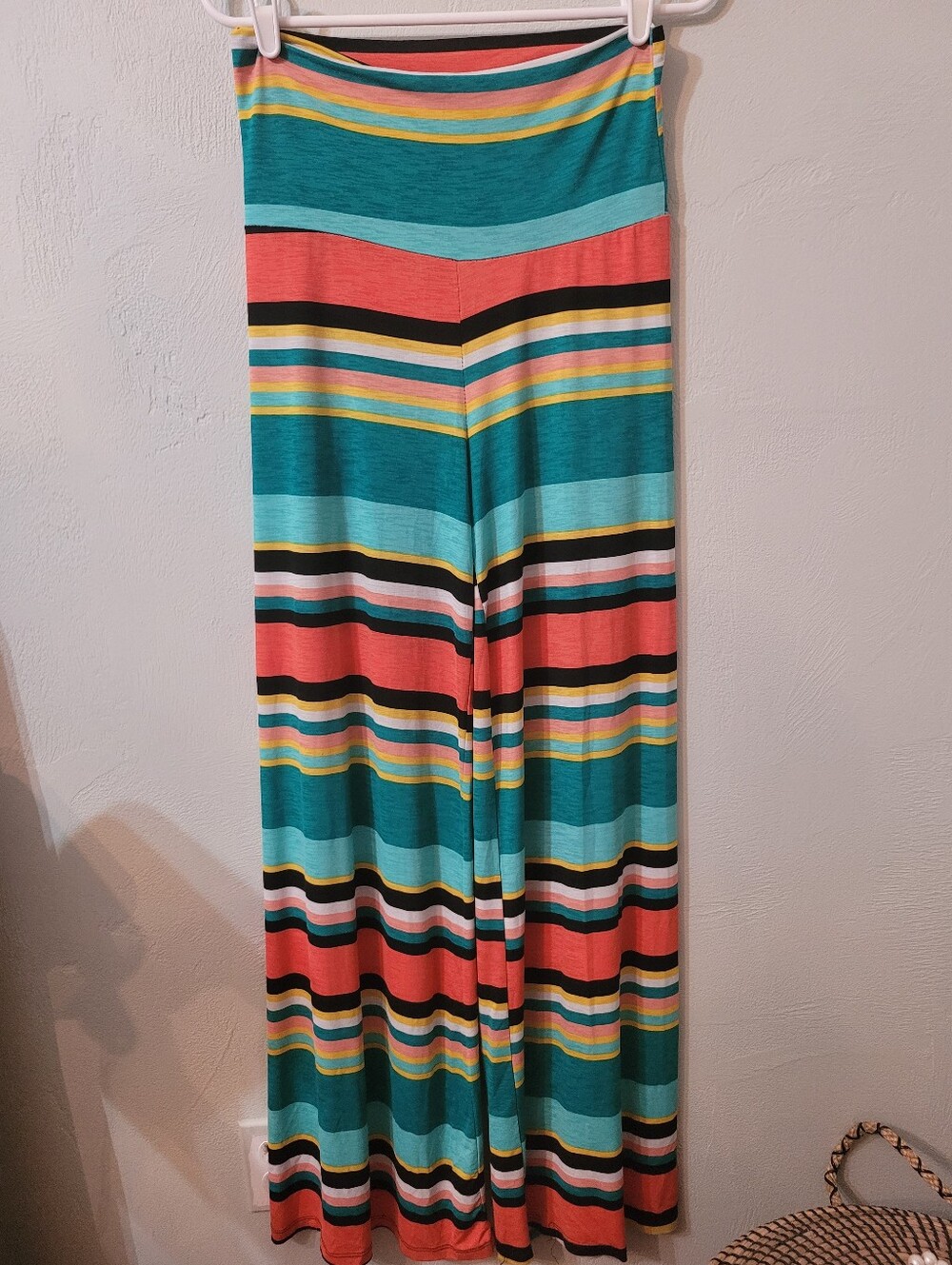Jubilee Couture Unique Colorful Stripe Comfy Palazzo Pants Size Large!